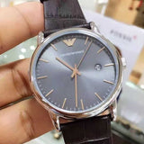  Shop Authentic Emporio Armani Luigi Quartz Gray Dial Brown Leather Strap Watch For Men - AR1996 - Luxxuri