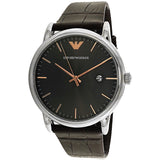  Shop Authentic Emporio Armani Luigi Quartz Gray Dial Brown Leather Strap Watch For Men - AR1996 - Luxxuri
