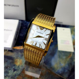  Shop Authentic Emporio Armani Super Slim Quartz White DIal Gold Mesh Bracelet Watch For Women - AR2017 - Luxxuri