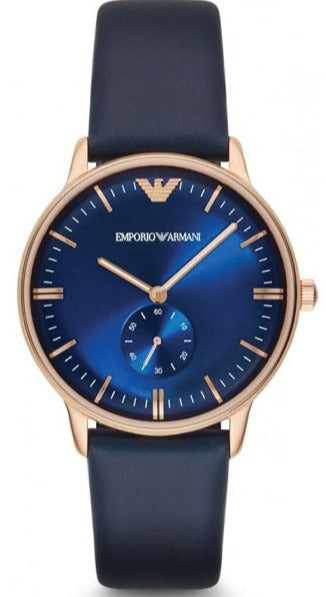  Shop Authentic Emporio Armani Classic Quartz Blue Dial Blue Leather Strap Watch For Men  - AR2071 - Luxxuri
