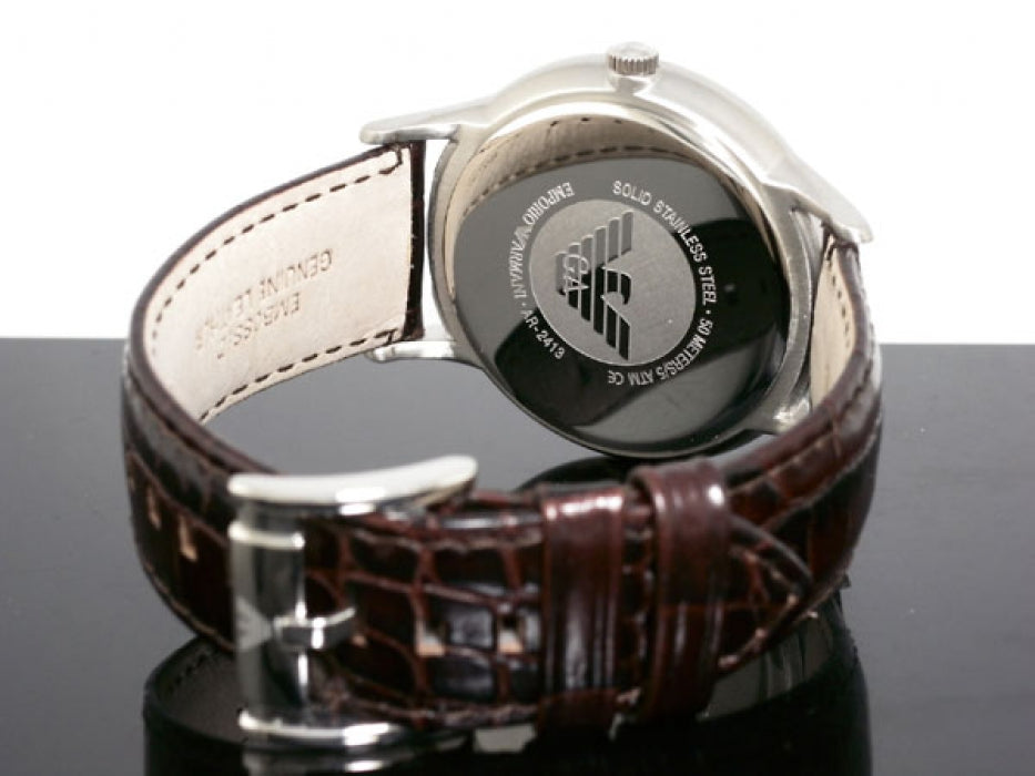  Shop Authentic Emporio Armani Renato Classic Brown Dial Brown Leather Strap Watch For Men - AR2413 - Luxxuri