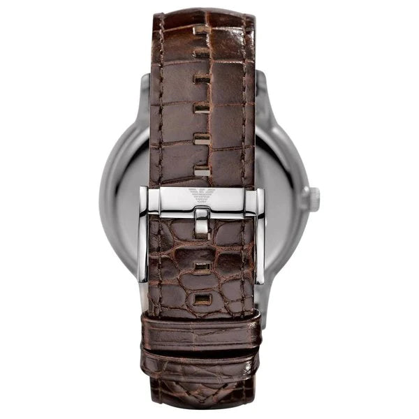  Shop Authentic Emporio Armani Classic Quartz Brown Dial Brown Leather Strap Watch For Men - AR2427 - Luxxuri