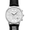  Shop Authentic Emporio Armani Classic Chronograph Silver Dial Black Leather Strap Watch For Men - AR2432 - Luxxuri