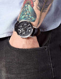  Shop Authentic Emporio Armani Renato Chronograph Black Dial Black Leather Strap Watch For Men - AR2447 - Luxxuri