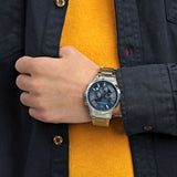  Shop Authentic Emporio Armani Renato Chronograph Blue Dial Silver Steel Strap Watch For Men - AR2448 - Luxxuri
