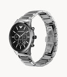  Shop Authentic Emporio Armani Sportivo Chronograph Black Dial Silver Steel Strap Watch For Men - AR2460 - Luxxuri