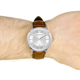  Shop Authentic Emporio Armani Renato Silver Dial Brown Leather Strap Watch For Men - AR2463 - Luxxuri
