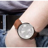  Shop Authentic Emporio Armani Renato Silver Dial Brown Leather Strap Watch For Men - AR2463 - Luxxuri