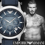  Shop Authentic Emporio Armani Classic Chronograph Blue Dial Blue Leather Strap Watch For Men - AR2473 - Luxxuri