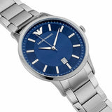 Shop Authentic Emporio Armani Renato Blue Dial Silver Steel Strap Watch For Men - AR2477 - Luxxuri