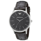  Shop Authentic Emporio Armani Renato Analog Black Dial Black Leather Strap Watch For Men - AR8035 - Luxxuri