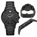  Shop Authentic Emporio Armani Dress Chronograph Quartz Black Dial Black Stainless Steel Strap Watch For Men - AR2485 - Luxxuri