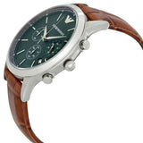  Shop Authentic Emporio Armani Renato Chronograph Green Dial Brown Leather Strap Watch For Men - AR2493 - Luxxuri