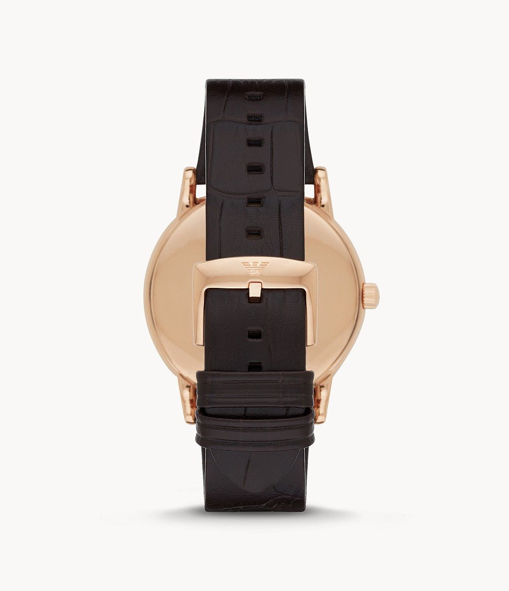  Shop Authentic Emporio Armani Luigi White Dial Brown Leather Strap Watch For Men - AR2502 - Luxxuri