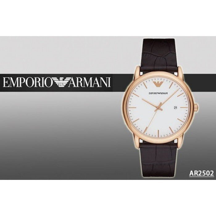  Shop Authentic Emporio Armani Luigi White Dial Brown Leather Strap Watch For Men - AR2502 - Luxxuri