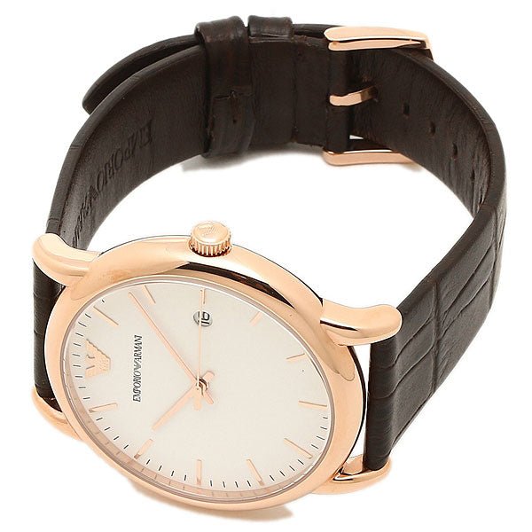  Shop Authentic Emporio Armani Luigi White Dial Brown Leather Strap Watch For Men - AR2502 - Luxxuri