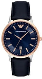  Shop Authentic Emporio Armani Renato Analog Blue Dial Black Leather Strap Watch For Men - AR2506 - Luxxuri