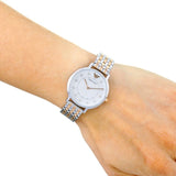  Shop Authentic Emporio Armani Gianni T Bar Mother of Pearl Dial Two Tone Steel Strap Watch For Women - AR2508 - Luxxuri