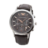  Shop Authentic Emporio Armani Renato Chronograph Grey Dial Brown Leather Strap Watch For Men - AR2513 - Luxxuri
