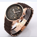  Shop Authentic Emporio Armani Sport Chronograph Brown Dial Brown Stainless Steel Watch For Men - AR5890 - Luxxuri