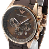  Shop Authentic Emporio Armani Sportivo Chronograph Brown Dial Brown Silicone Strap Watch For Men - AR5891 - Luxxuri