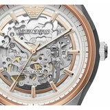  Shop Authentic Emporio Armani Zeta Skeleton Automatic Silver Dial Black Leather Strap Watch For Men - AR60018 - Luxxuri