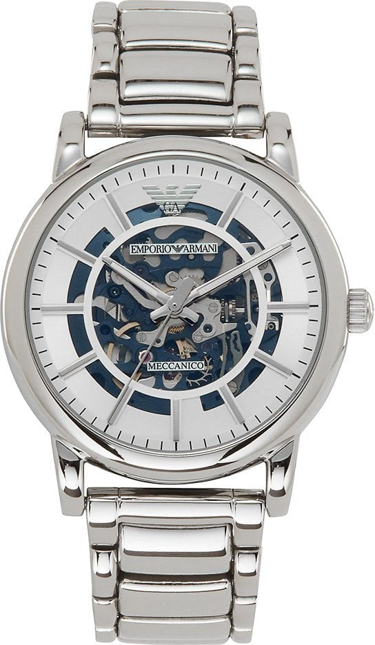 Shop Authentic Emporio Armani Meccanico Automatic Silver Dial Silver Steel Strap Watch for Men - AR60006 - Luxxuri
