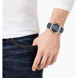  Shop Authentic Emporio Armani Luigi Chronograph Blue Dial Black Leather Strap Watch For Men - AR60011 - Luxxuri