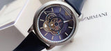  Shop Authentic Emporio Armani Luigi Chronograph Blue Dial Black Leather Strap Watch For Men - AR60011 - Luxxuri