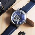  Shop Authentic Emporio Armani Luigi Chronograph Blue Dial Black Leather Strap Watch For Men - AR60011 - Luxxuri