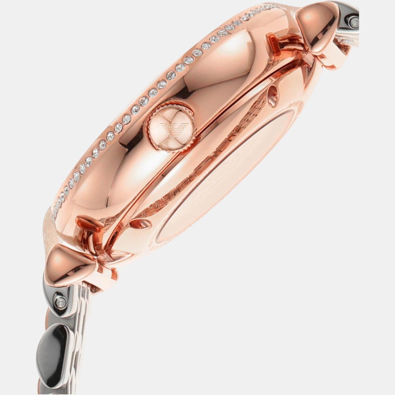  Shop Authentic Emporio Armani Gianni T-Bar Analog White Dial Two Tone Steel Strap Watch For Women - AR60019 - Luxxuri