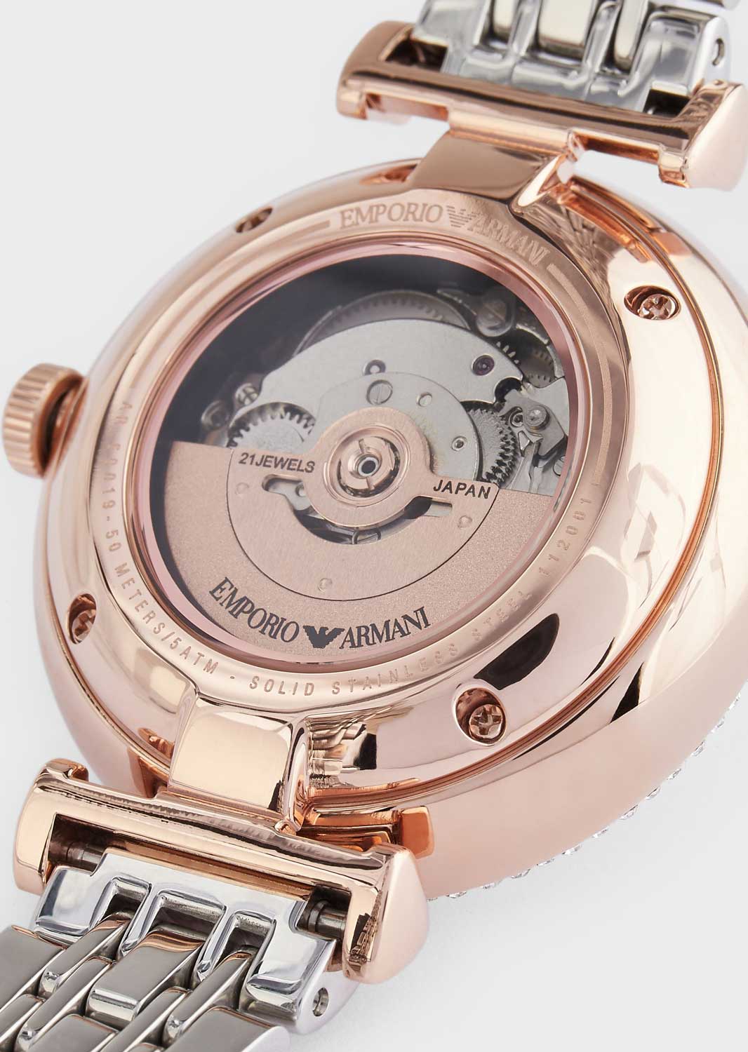  Shop Authentic Emporio Armani Gianni T-Bar Analog White Dial Two Tone Steel Strap Watch For Women - AR60019 - Luxxuri