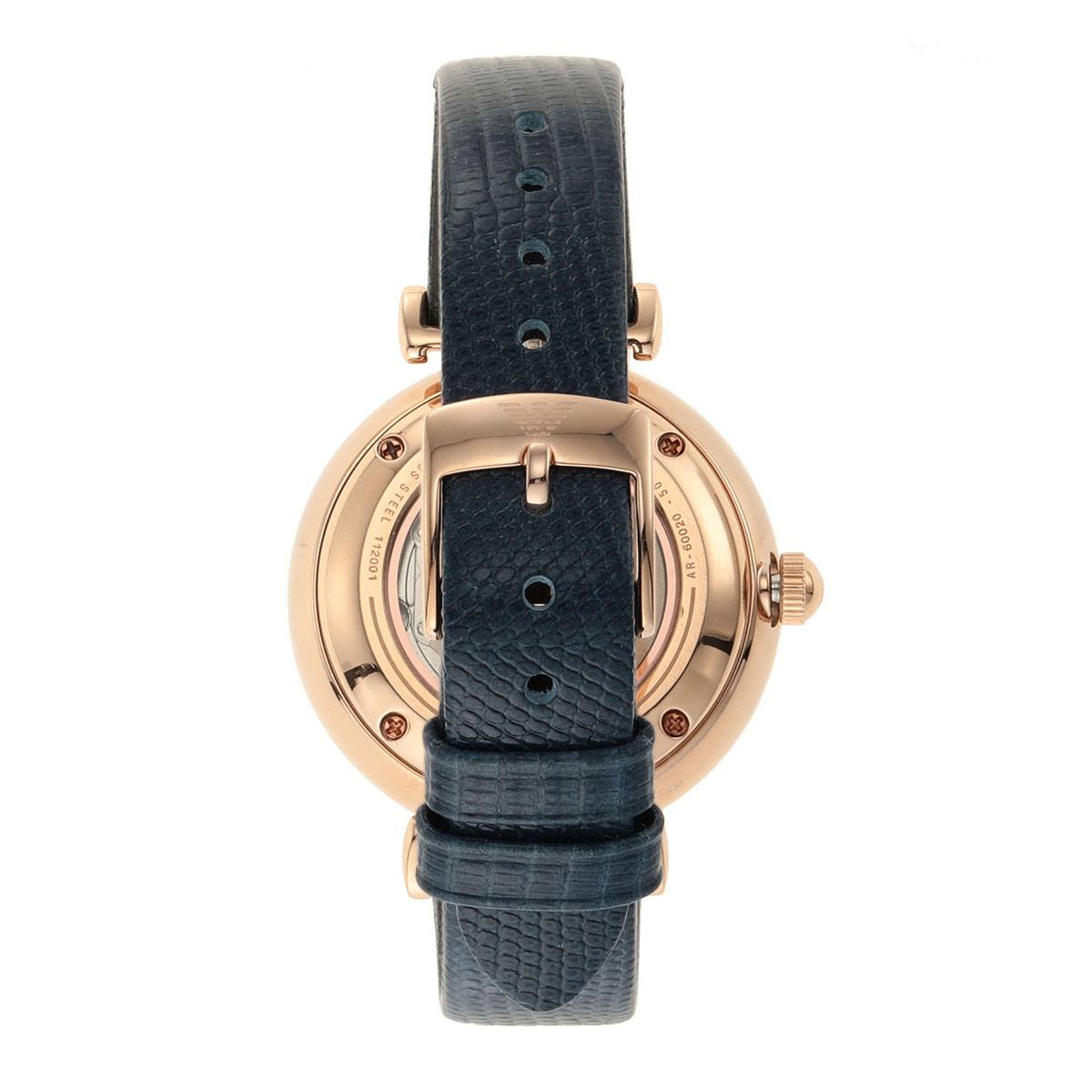  Shop Authentic Emporio Armani Gianni T-Bar Analog Silver Dial Blue Leather Strap Watch For Women - AR60020 - Luxxuri