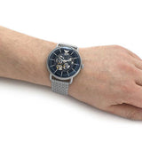  Shop Authentic Emporio Armani Aviator Multifunction Blue Dial Silver Mesh Bracelet Watch For Men - AR60024 - Luxxuri
