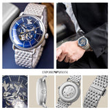 Shop Authentic Emporio Armani Aviator Multifunction Blue Dial Silver Mesh Bracelet Watch For Men - AR60024 - Luxxuri