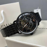  Shop Authentic Emporio Armani Automatic Multifunction Black Dial Black Mesh Bracelet Watch For Men - AR60025 - Luxxuri