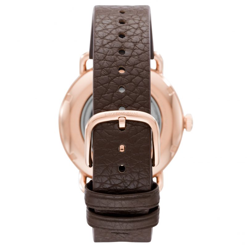  Shop Authentic Emporio Armani Meccanico Automatic White Dial Brown Leather Strap Watch For Men - AR60027 - Luxxuri