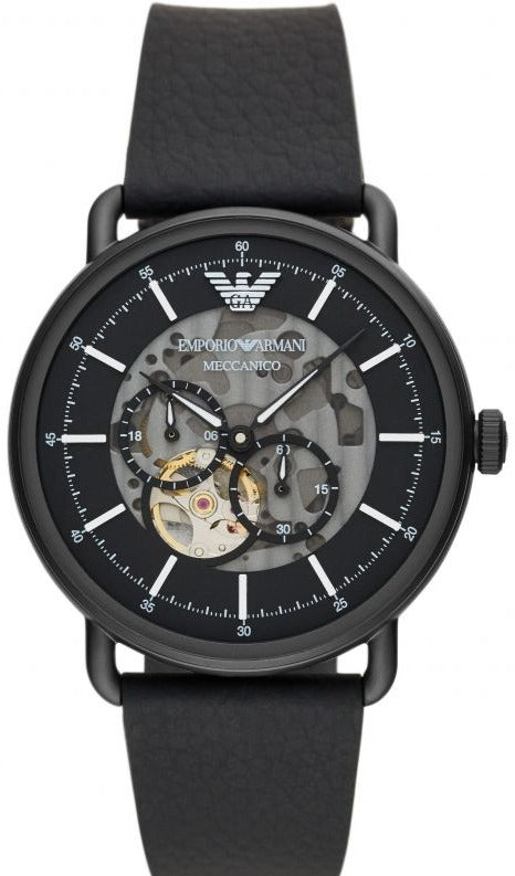  Shop Authentic Emporio Armani Aviator Chronograph Black Dial Black Leather Strap Watch For Men - AR60028 - Luxxuri