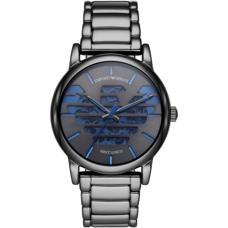  Shop Authentic Emporio Armani Meccanico Automatic Grey Dial Grey Steel Strap Watch For Men - AR60029 - Luxxuri