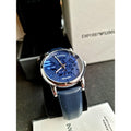  Shop Authentic Emporio Armani Luigi Automatic Blue Dial Blue Leather Strap Watch For Men - AR60030 - Luxxuri