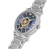  Shop Authentic Emporio Armani Luigi Chronograph Skeleton Blue Dial Silver Steel Strap Watch For Men - AR60036 - Luxxuri