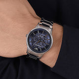  Shop Authentic Emporio Armani Renato Automatic Blue Dial Silver Steel Strap Watch For Men - AR60037 - Luxxuri
