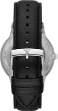  Shop Authentic Emporio Armani Meccanico Skeleton Automatic Black Dial Black Leather Strap Watch for Men - AR60038 - Luxxuri
