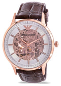  Shop Authentic Emporio Armani Meccanico Automatic Silver Dial Brown Leather Strap Watch For Men - AR60039 - Luxxuri