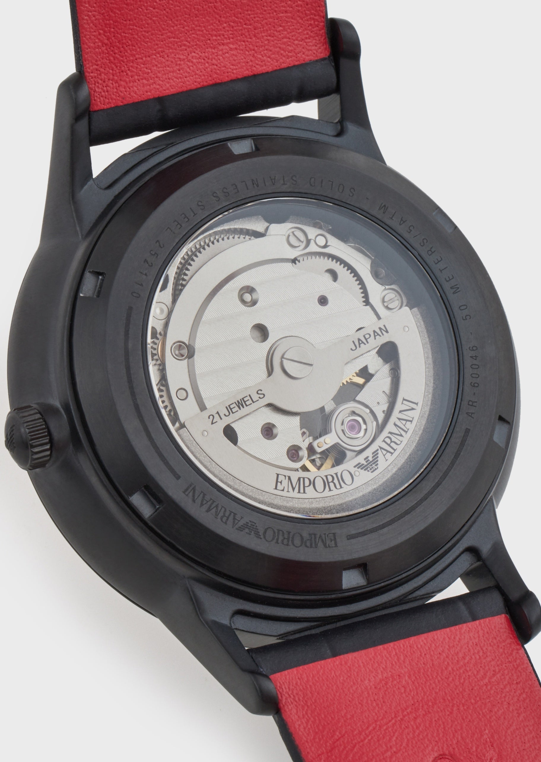  Shop Authentic Emporio Armani Meccanico Skeleton Black Dial Black Leather Strap Watch For Men - AR60046 - Luxxuri