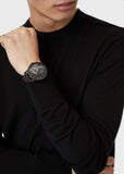  Shop Authentic Emporio Armani Meccanico Skeleton Black Dial Black Leather Strap Watch For Men - AR60046 - Luxxuri