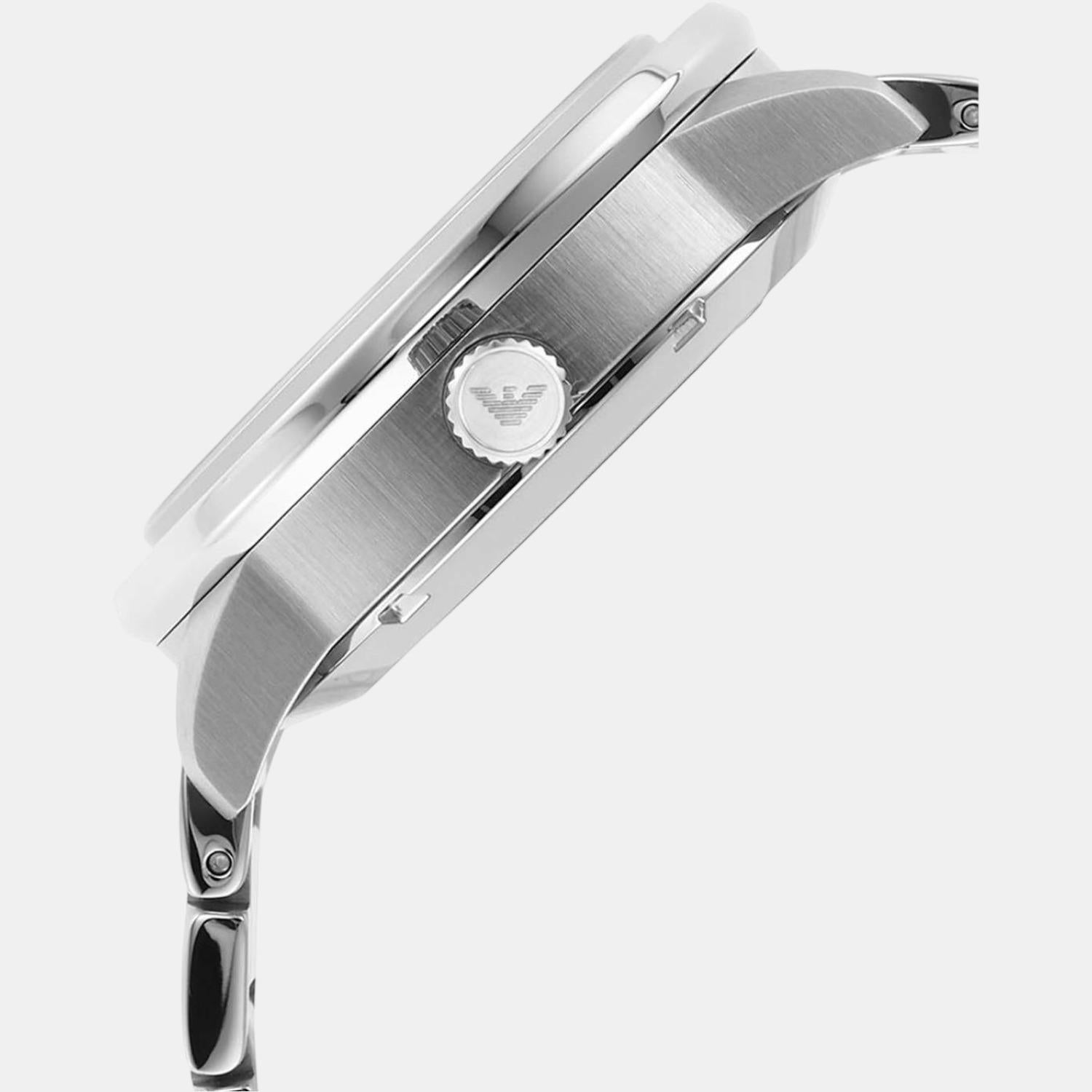  Shop Authentic Emporio Armani Meccanico Chronograph Automatic Green Dial Silver Steel Strap Watch For Men - AR60053 - Luxxuri