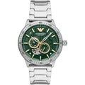  Shop Authentic Emporio Armani Meccanico Chronograph Automatic Green Dial Silver Steel Strap Watch For Men - AR60053 - Luxxuri