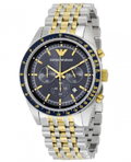  Shop Authentic Emporio Armani Tazio Chronograph Blue Dial Two Tone Stainless Steel Watch For Men - AR6088 - Luxxuri