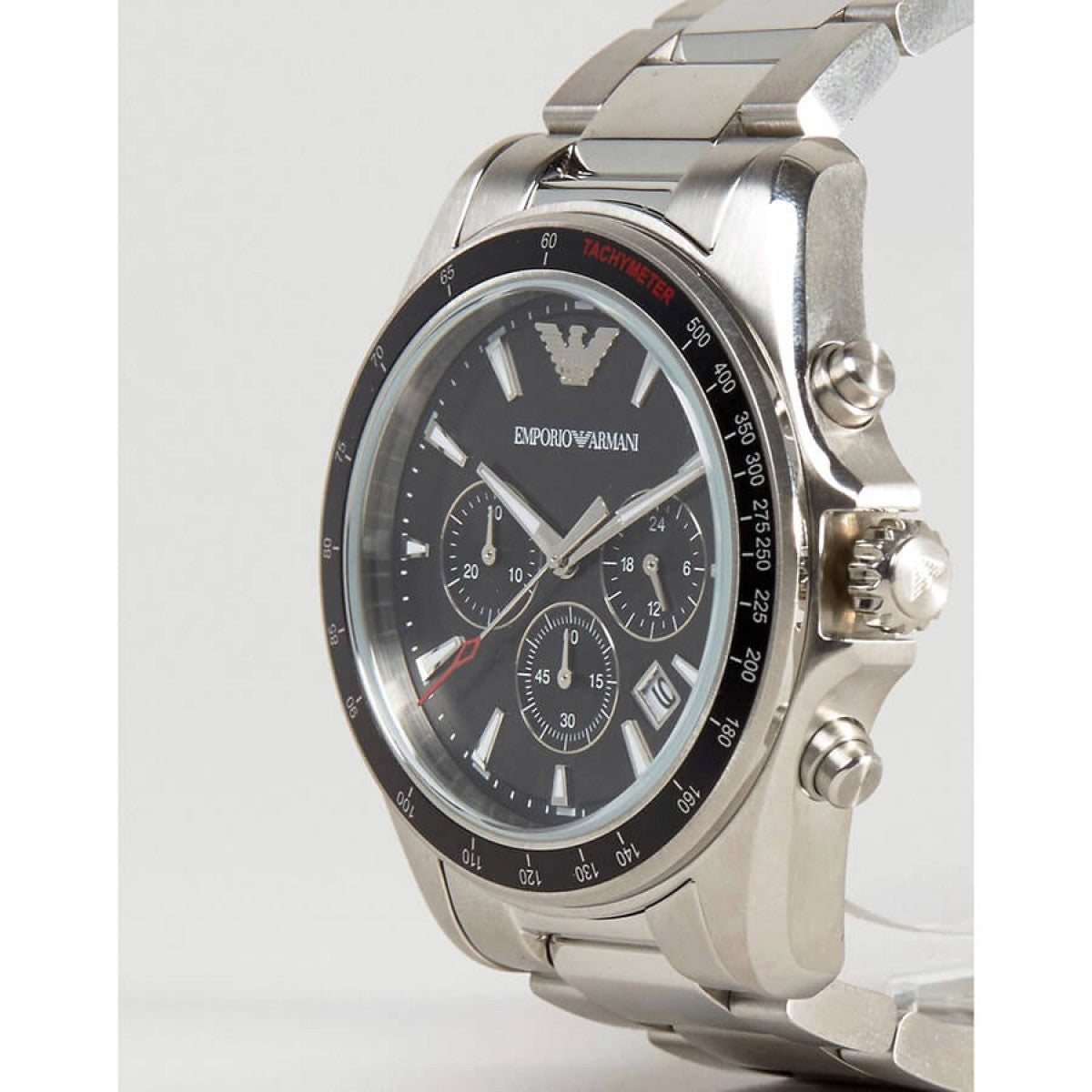  Shop Authentic Emporio Armani Sigma Chronograph Black Dial Silver Steel Strap Watch For Men - AR6098 - Luxxuri